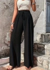 Kadın Beli Lastikli Bol Paça Bürümcük Pantolon