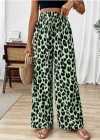 Kadın Beli Lastikli Leopar Desen Süprem Pantolon