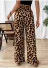 Kadın Beli Lastikli Leopar Desen Süprem Pantolon