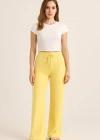 Kadın Beli Lastikli Pol Paça Pantolon