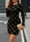 Kadın Bisiklet Yaka Uzun Kol Triko Mini Boy Elbise