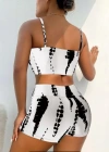 Kadın Büzgü Detay Askılı Crop Mini Tayt Ikili Takım