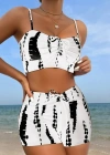 Kadın Büzgü Detay Askılı Crop Mini Tayt Ikili Takım