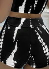 Kadın Büzgü Detay Askılı Crop Mini Tayt Ikili Takım