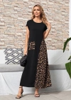 Kadın Cep Detaylı Leopar Garnili Turlu Viskon Kumaş Elbise