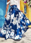 Kadın çiçek Baskılı axi Boy Süprem Etek