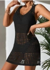 Kadın Delikli örgü Detay Mini Triko Pareo Elbise