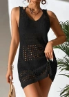 Kadın Delikli örgü Detay Mini Triko Pareo Elbise