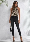 Kadın Halter Yaka Dijital Baskılı Mikro Kumaş Bluz