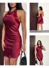 Kadın Halter Yaka ırt Dekolteli ini aten Elbise
