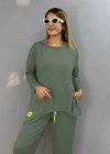 Kadın Iki Iplik Viskon Pamuk Kumaş Arma Detaylı Ikili Takım