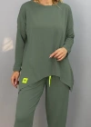 Kadın Iki Iplik Viskon Pamuk Kumaş Arma Detaylı Ikili Takım
