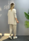 Kadın Iki Iplik Viskon Pamuk Kumaş Arma Detaylı Ikili Takım