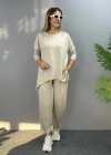 Kadın Iki Iplik Viskon Pamuk Kumaş Arma Detaylı Ikili Takım