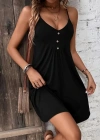 Kadın Ip Askılı V Yakalı Kısa Viskon Elbise