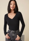 Kadın iyah V Yaka Uzun Kollu Bluz