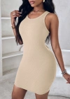 Kadın Kalın Askılı Bodycon Kaşkorse Mini Elbise