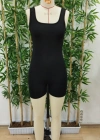Kadın Kare Yaka Sırt Dekolte Detay Dalgıç Bodycon Mini Tulum