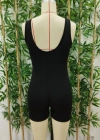 Kadın Kare Yaka Sırt Dekolte Detay Dalgıç Bodycon Mini Tulum