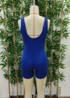 Kadın Kare Yaka Sırt Dekolte Detay Dalgıç Bodycon Mini Tulum