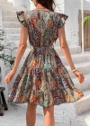 Kadın Kısa Kelebek Kollu Kruvaze Yakalı Süprem Elbise