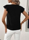 Kadın Kısa Kelebek Kollu V Yakalı Bluz