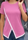 Kadın Kısa Kollu Bisiklet Yaka Viskon Bluz