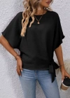 Kadın Kısa Kollu Bisiklet Yaka Yandan Bağcıklı Aerobin Bluz