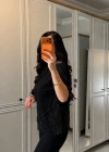 Kadın Kısa Kollu Bisiklet Yakalı Dantel Detaylı Viskon Iki Iplik Bluz