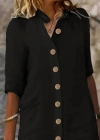 Kadın Kısa Kollu Hakim Yaka önden Düğmeli Kısa Müslim Elbise