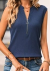 Kadın Kısa Kollu Hakim Yaka önden Fermuarlı Bürümcük Bluz