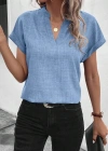 Kadın Kısa Kollu Hakim Yaka Sofya Bluz