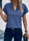 Kadın Kısa Kollu Hakim Yaka Sofya Bluz