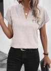 Kadın Kısa Kollu Hakim Yaka Sofya Bluz