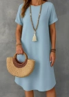 Kadın Kısa Kollu Kayık Yaka Bürümcük Elbise