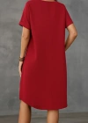 Kadın Kısa Kollu Kayık Yaka Bürümcük Elbise