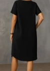 Kadın Kısa Kollu Kayık Yaka Bürümcük Elbise