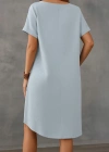 Kadın Kısa Kollu Kayık Yaka Bürümcük Elbise