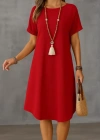 Kadın Kısa Kollu Kayık Yaka Bürümcük Elbise