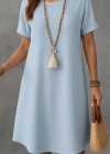 Kadın Kısa Kollu Kayık Yaka Bürümcük Elbise