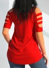 Kadın Kısa Kollu Kollar şerit Detay V Yaka Viskon Bluz