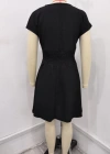 Kadın Kısa Kollu Kruvaze Yaka Beli Gipeli Bürümcük Elbise