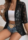 Kadın Kısa Kollu önü Açık Dantelli Ceket
