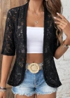 Kadın Kısa Kollu önü Açık Dantelli Ceket
