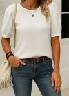 Kadın Kısa Kollu Pileli Balın Kol Bürümcük Bluz