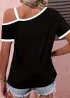 Kadın Kısa Kollu Tek Omuzu Açık Askı Toka Detaylı Viskon Bluz