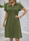 Kadın Kısa Kollu V Yaka Aerobin Kumaş Diz üstü Elbise