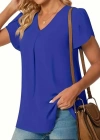 Kadın Kısa Kollu V Yaka Sandy Bluz