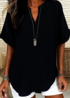 Kadın Kısa Kollu V Yakalı Aerobin Bluz