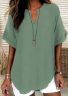Kadın Kısa Kollu V Yakalı Aerobin Bluz
